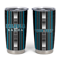 Personalised Faleula Samoa Tumbler Cup Samoan Tribal Pattern LT05 Blue - Polynesian Pride