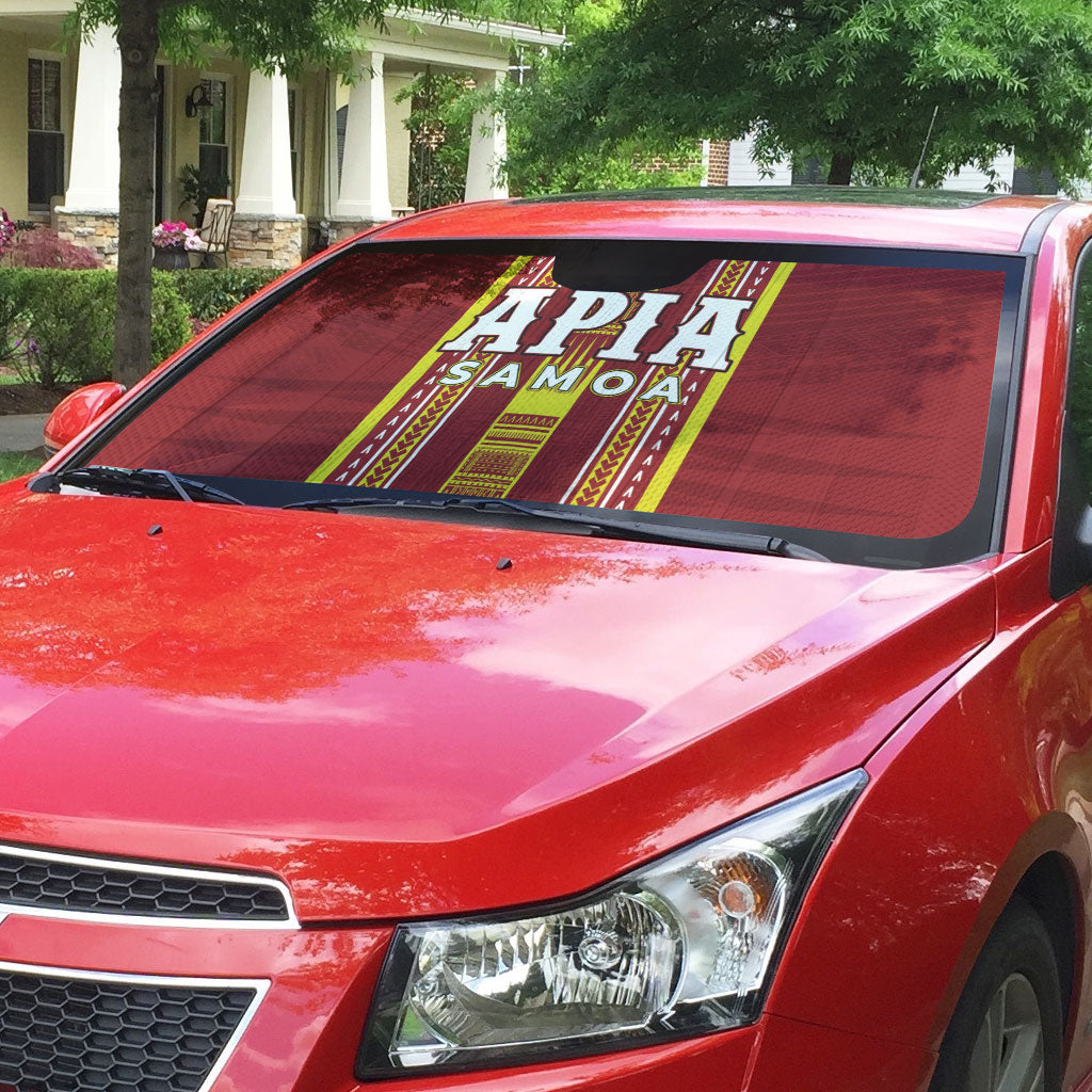 Apia Samoa Auto Sun Shade Samoan Tribal Pattern LT05 - Polynesian Pride