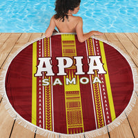 Apia Samoa Beach Blanket Samoan Tribal Pattern LT05 - Polynesian Pride
