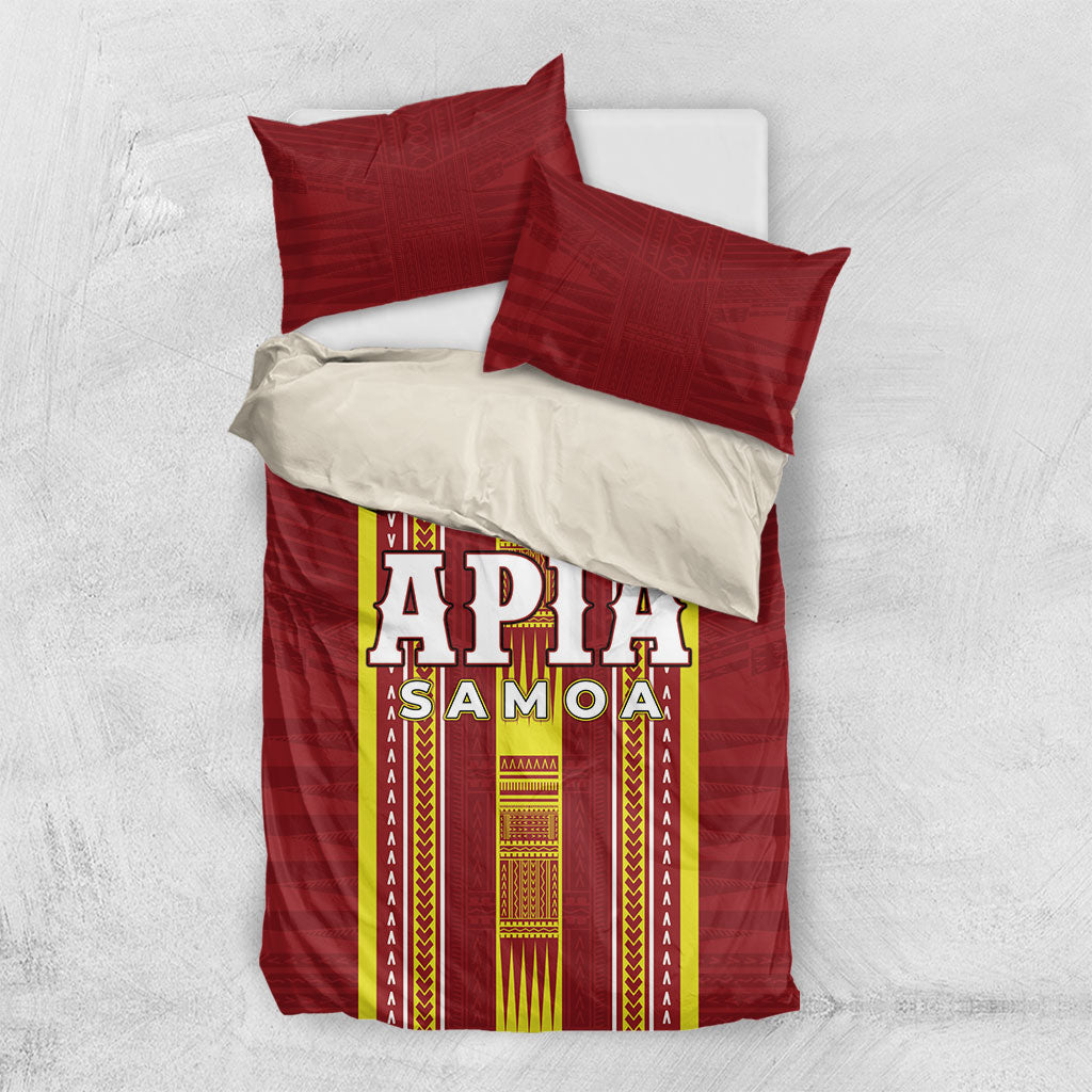 Apia Samoa Bedding Set Samoan Tribal Pattern LT05 US Twin 172cm x 218cm Red - Polynesian Pride