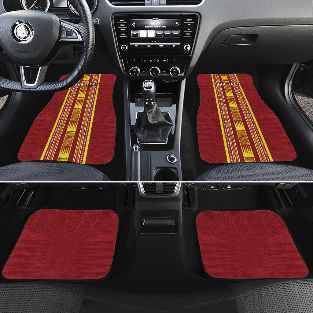 Personalised Apia Samoa Car Mats Samoan Tribal Pattern LT05 Set 4pcs Red - Polynesian Pride
