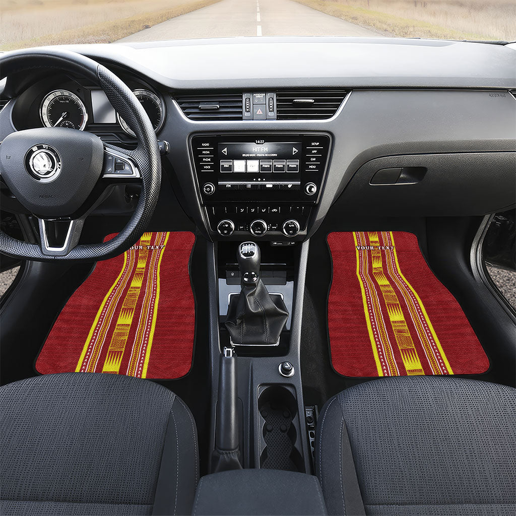 Personalised Apia Samoa Car Mats Samoan Tribal Pattern LT05 Set 2pcs - Front Red - Polynesian Pride