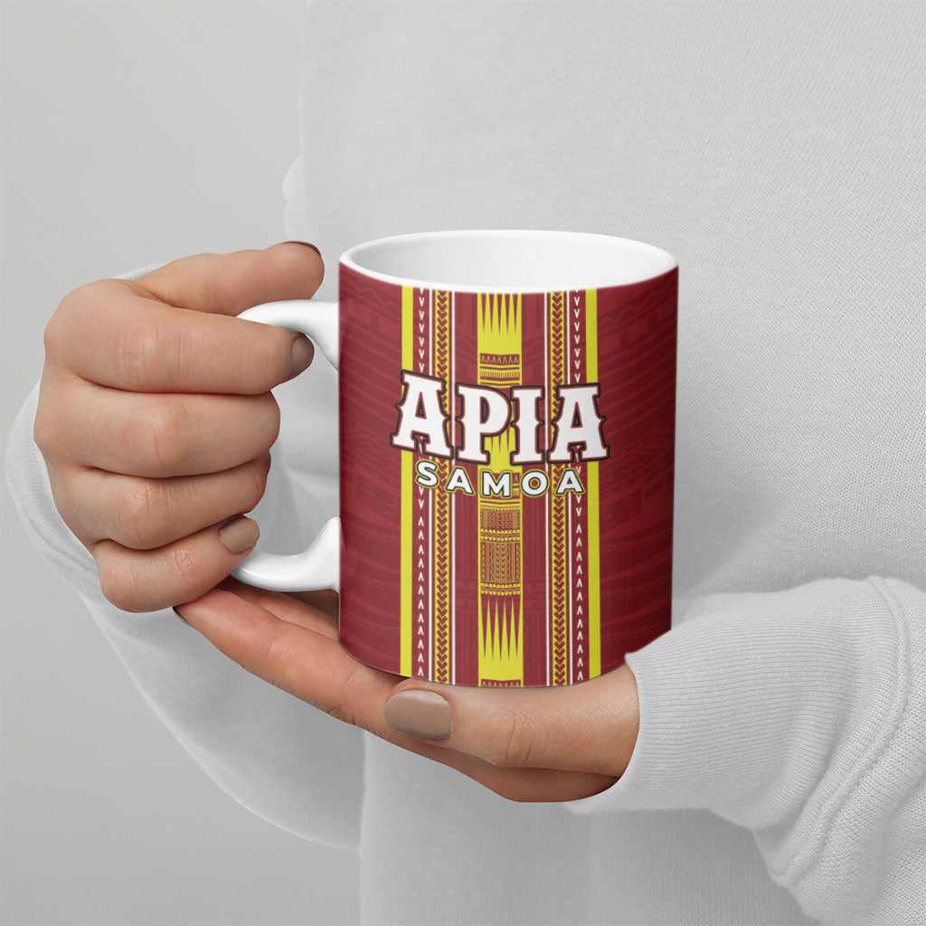 Personalised Apia Samoa Ceramic Mug Samoan Tribal Pattern LT05 - Polynesian Pride