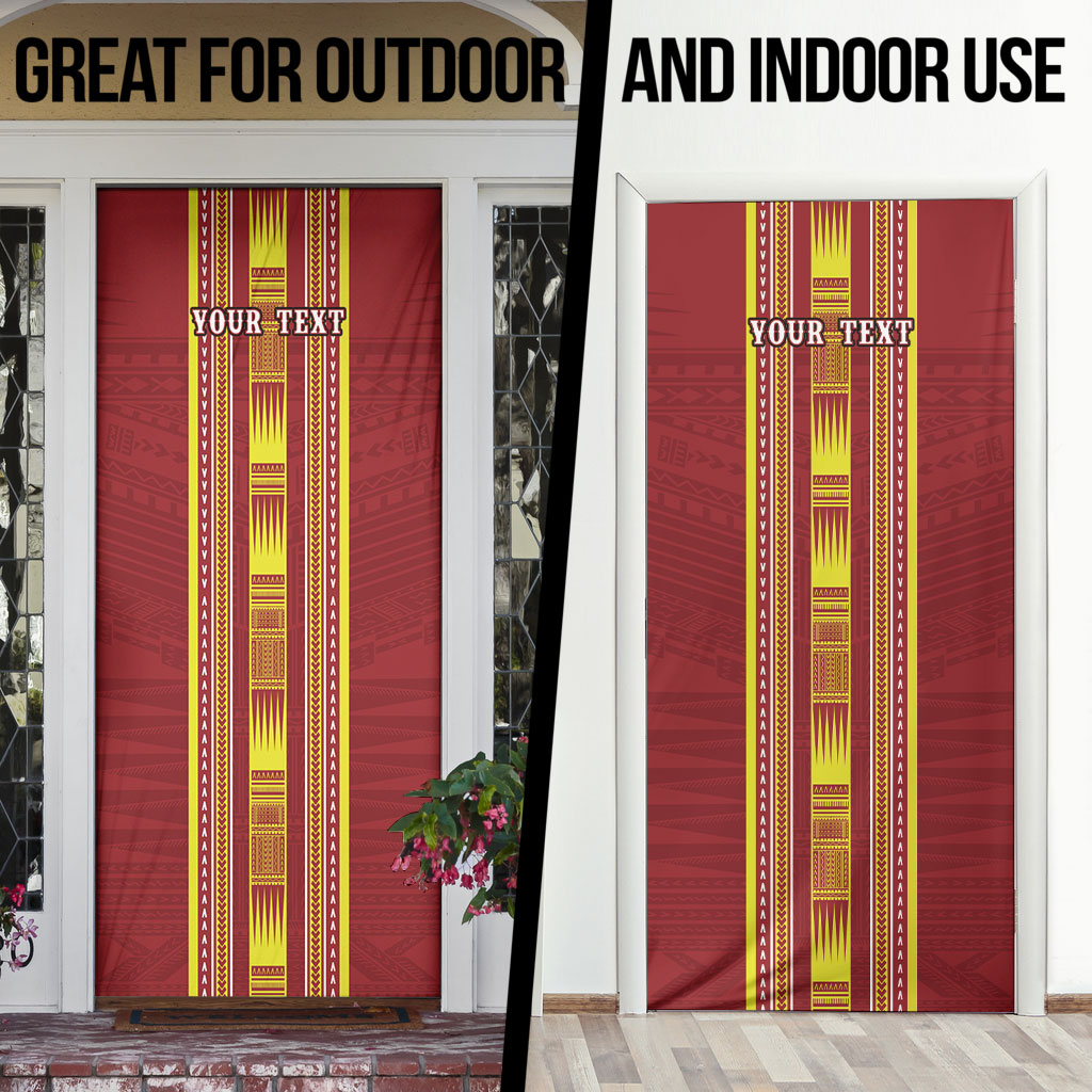 Personalised Apia Samoa Door Cover Samoan Tribal Pattern LT05 - Polynesian Pride