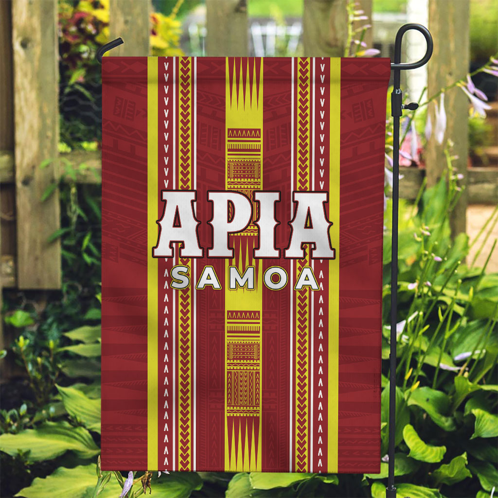 Apia Samoa Garden Flag Samoan Tribal Pattern
