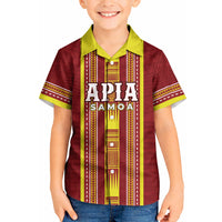 Personalised Apia Samoa Kid Hawaiian Shirt Samoan Tribal Pattern LT05 Kid Red - Polynesian Pride