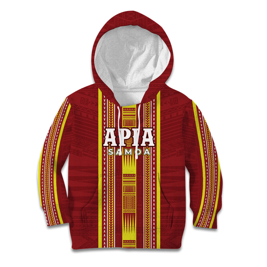 Personalised Apia Samoa Kid Hoodie Samoan Tribal Pattern LT05 Hoodie Red - Polynesian Pride