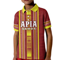 Personalised Apia Samoa Kid Polo Shirt Samoan Tribal Pattern LT05 Kid Red - Polynesian Pride