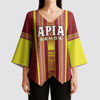 Personalised Apia Samoa Kimono Sleeve Blouse Samoan Tribal Pattern LT05 - Polynesian Pride