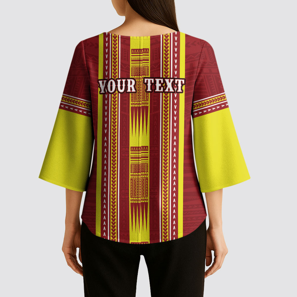 Personalised Apia Samoa Kimono Sleeve Blouse Samoan Tribal Pattern LT05 - Polynesian Pride