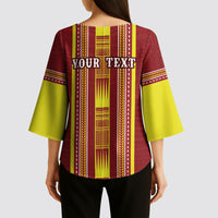 Personalised Apia Samoa Kimono Sleeve Blouse Samoan Tribal Pattern LT05 - Polynesian Pride