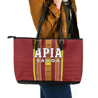 Apia Samoa Leather Tote Bag Samoan Tribal Pattern LT05 - Polynesian Pride