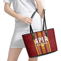 Apia Samoa Leather Tote Bag Samoan Tribal Pattern LT05 - Polynesian Pride