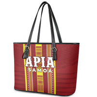 Apia Samoa Leather Tote Bag Samoan Tribal Pattern LT05 - Polynesian Pride