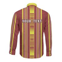 Personalised Apia Samoa Long Sleeve Button Shirt Samoan Tribal Pattern LT05 - Polynesian Pride