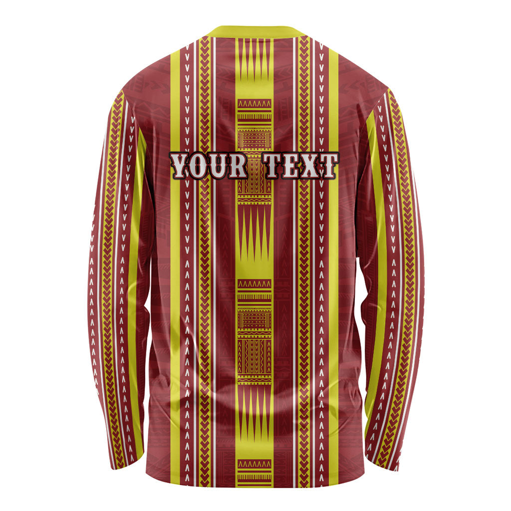 Personalised Apia Samoa Long Sleeve Shirt Samoan Tribal Pattern LT05 - Polynesian Pride
