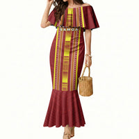 Personalised Apia Samoa Mermaid Dress Samoan Tribal Pattern LT05 Women Red - Polynesian Pride