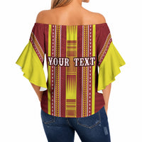 Personalised Apia Samoa Off Shoulder Wrap Waist Top Samoan Tribal Pattern LT05 - Polynesian Pride
