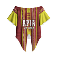 Personalised Apia Samoa Off Shoulder Wrap Waist Top Samoan Tribal Pattern LT05 - Polynesian Pride