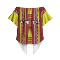 Personalised Apia Samoa Off Shoulder Wrap Waist Top Samoan Tribal Pattern LT05 - Polynesian Pride