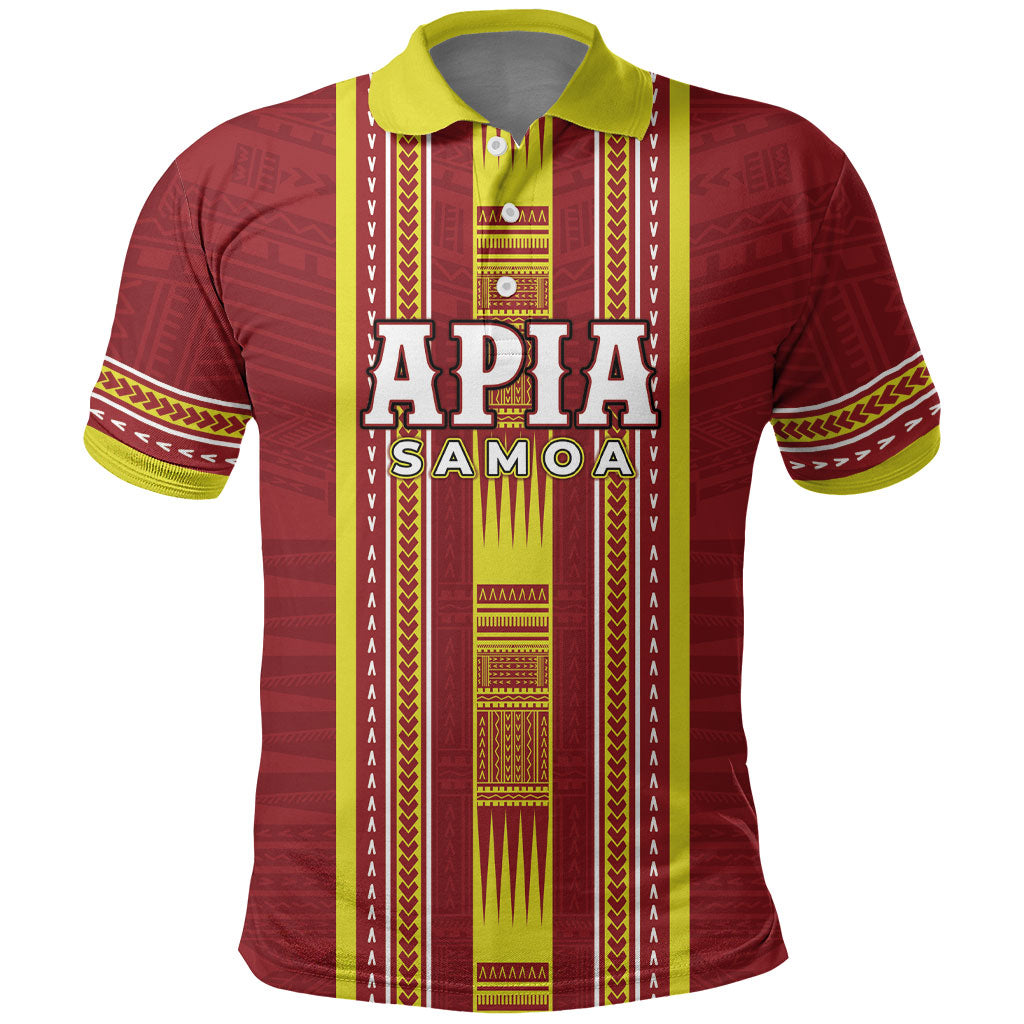 Personalised Apia Samoa Polo Shirt Samoan Tribal Pattern