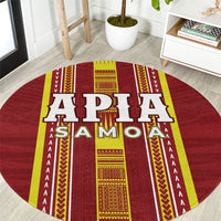 Apia Samoa Round Carpet Samoan Tribal Pattern LT05 Red - Polynesian Pride