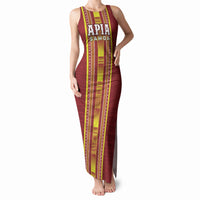 Personalised Apia Samoa Tank Maxi Dress Samoan Tribal Pattern LT05 Women Red - Polynesian Pride