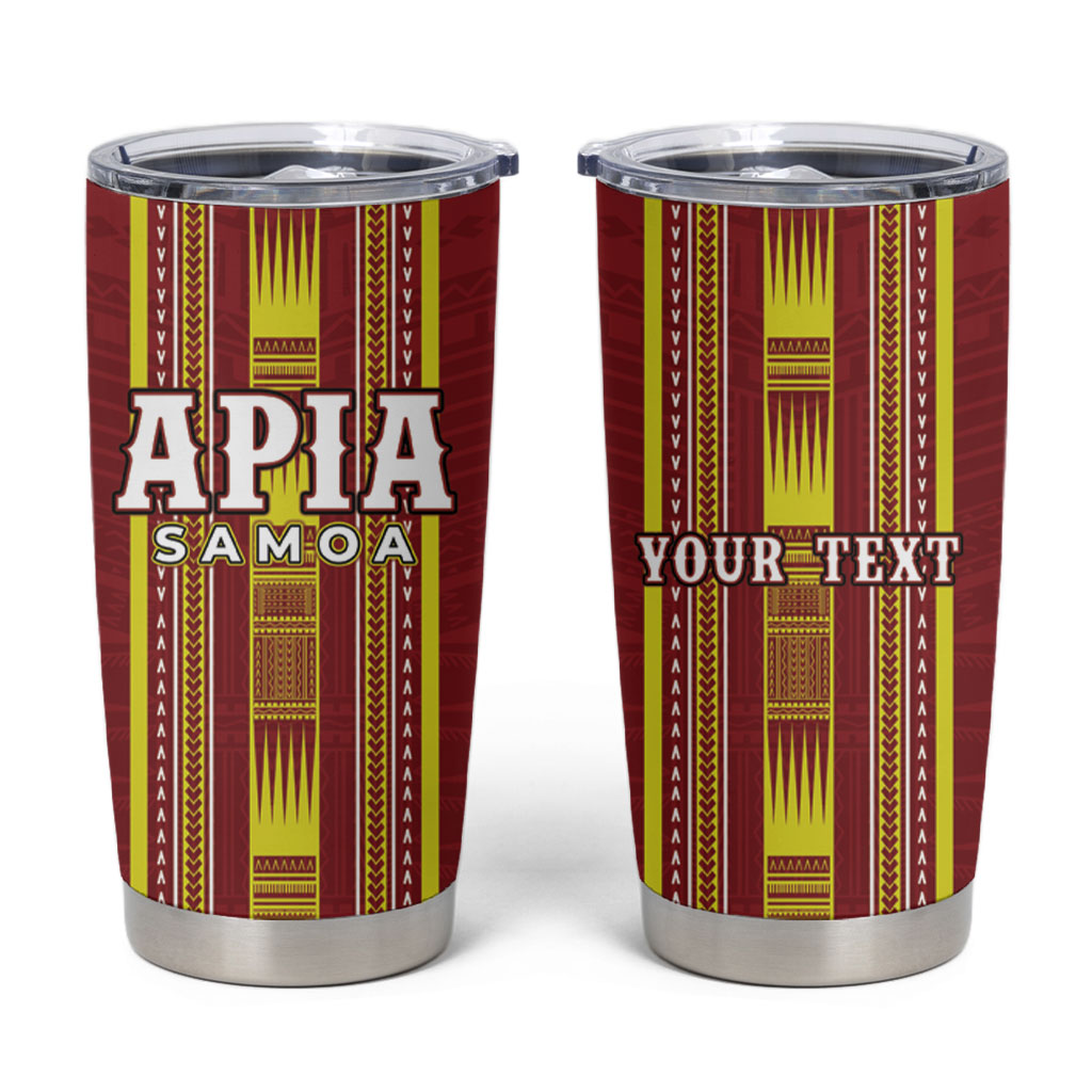 Personalised Apia Samoa Tumbler Cup Samoan Tribal Pattern LT05 Red - Polynesian Pride
