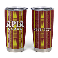 Personalised Apia Samoa Tumbler Cup Samoan Tribal Pattern LT05 Red - Polynesian Pride