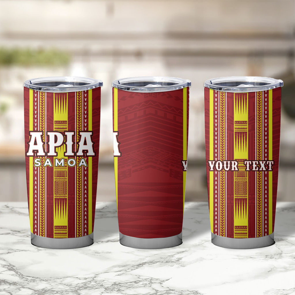 Personalised Apia Samoa Tumbler Cup Samoan Tribal Pattern LT05 - Polynesian Pride