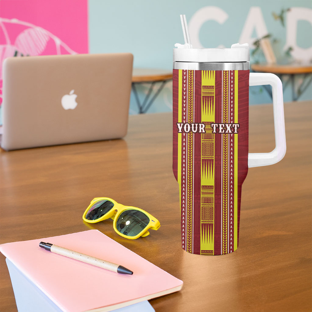 Personalised Apia Samoa Tumbler With Handle Samoan Tribal Pattern LT05 - Polynesian Pride