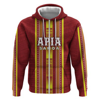 Personalised Apia Samoa Zip Hoodie Samoan Tribal Pattern LT05 Zip Hoodie Red - Polynesian Pride