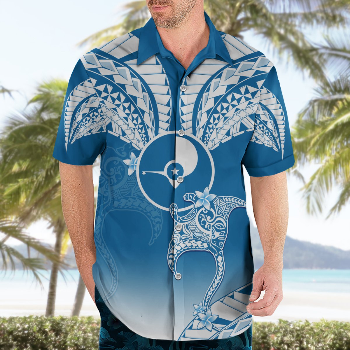 FSM Yap Constitution Day Hawaiian Shirt Polynesian Batoids LT05 - Polynesian Pride