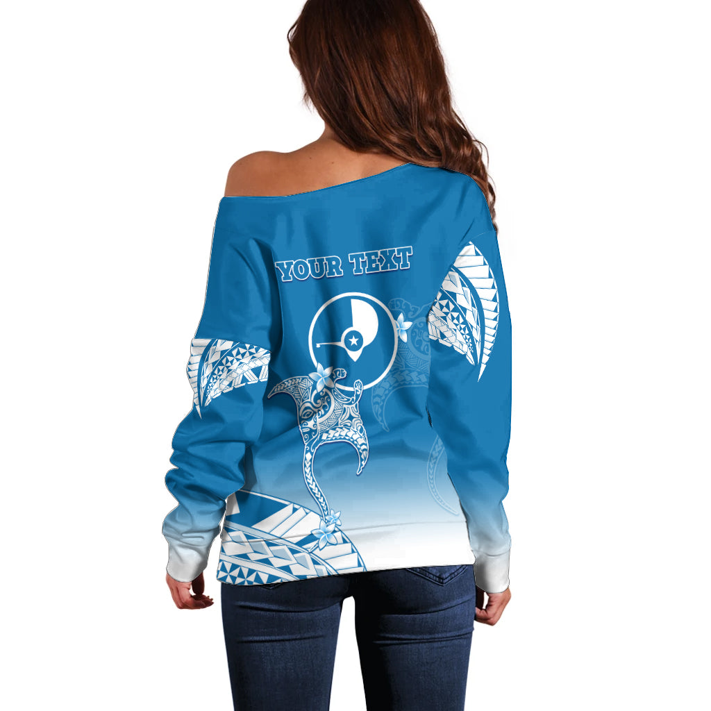 Personalised FSM Yap Constitution Day Off Shoulder Sweater Polynesian Batoids LT05 - Polynesian Pride