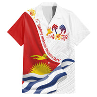 Personalised Kiribati Human Rights Day Family Matching Summer Maxi Dress and Hawaiian Shirt Polynesian Style LT05 Dad's Shirt - Short Sleeve White - Polynesian Pride