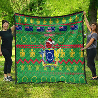 Cook Islands Christmas Quilt Santa Coat Of Arms Meri Kiritimiti LT05 - Polynesian Pride