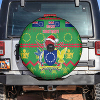 Cook Islands Christmas Spare Tire Cover Santa Coat Of Arms Meri Kiritimiti LT05 - Polynesian Pride