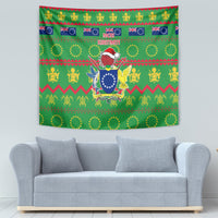 Cook Islands Christmas Tapestry Santa Coat Of Arms Meri Kiritimiti LT05 - Polynesian Pride