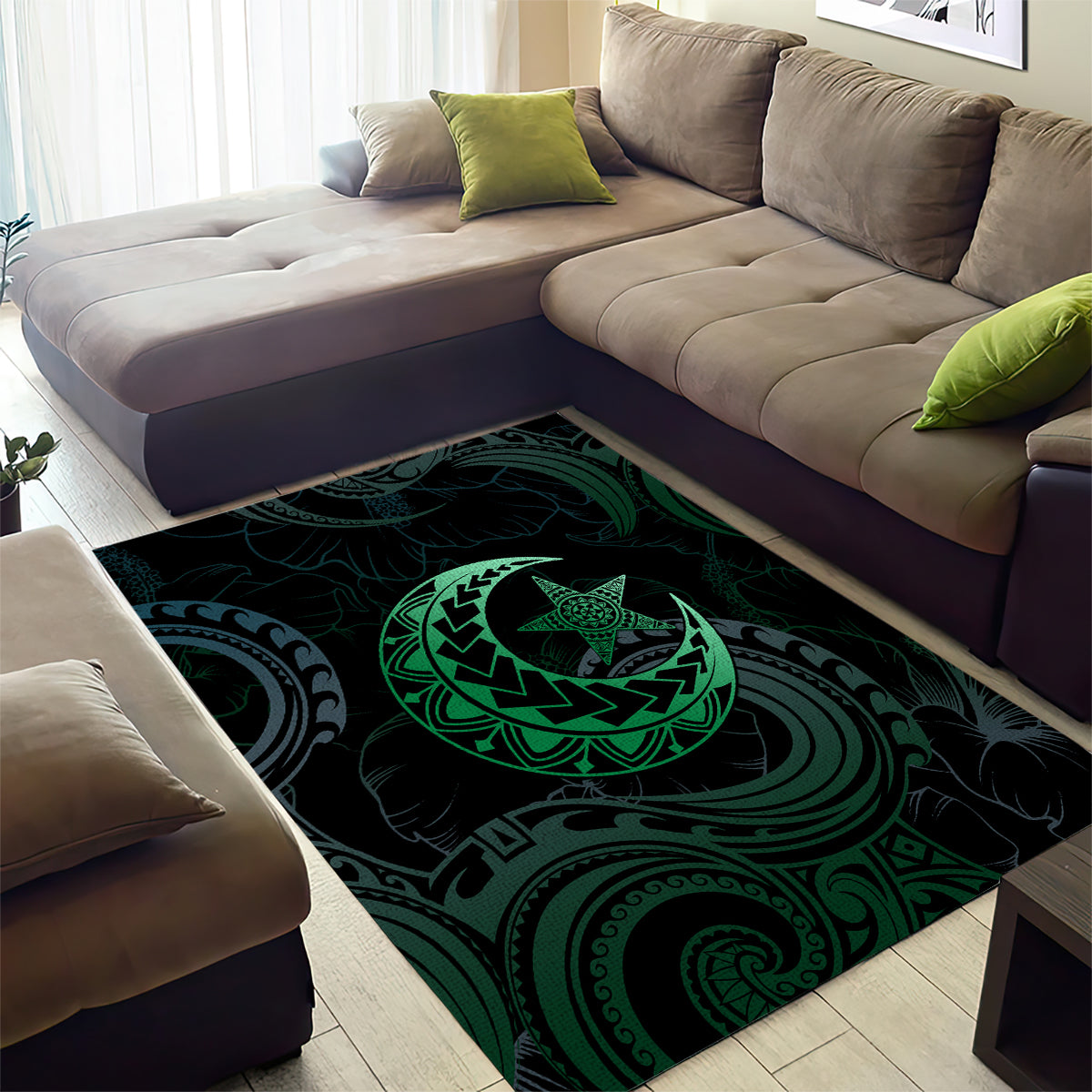 Polynesia Area Rug With Islam Crescent And Star LT05 - Polynesian Pride