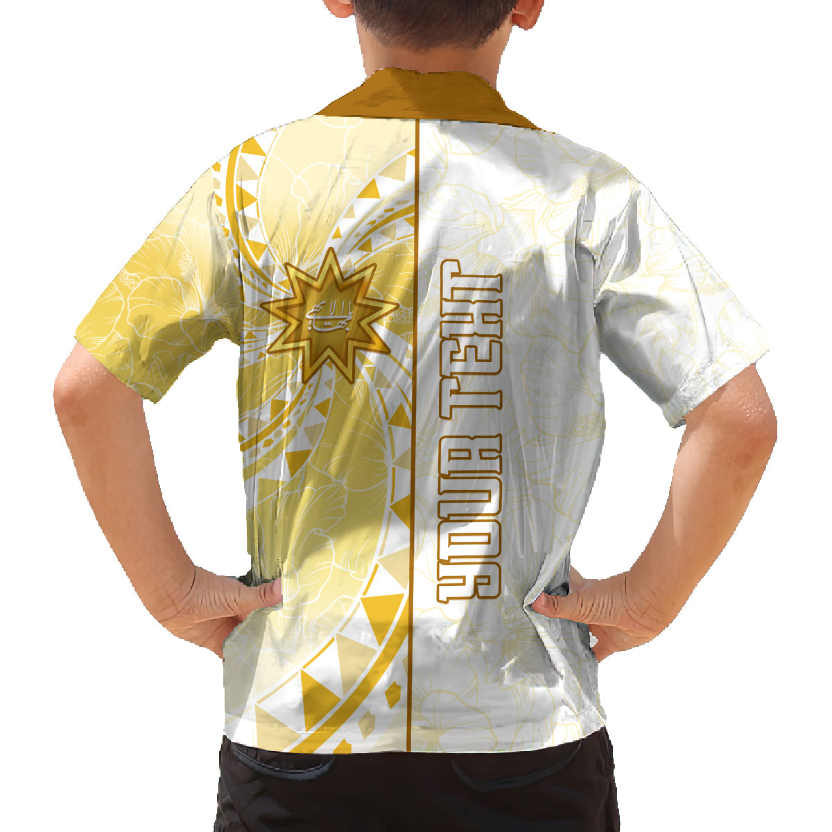 Personalised Polynesia Family Matching Off Shoulder Long Sleeve Dress and Hawaiian Shirt Bahai Faith Symbol LT05 - Polynesian Pride