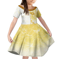 Personalised Polynesia Kid Short Sleeve Dress Bahai Faith Symbol LT05 KID Yellow - Polynesian Pride