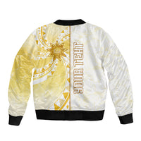 Personalised Polynesia Sleeve Zip Bomber Jacket Bahai Faith Symbol LT05 - Polynesian Pride