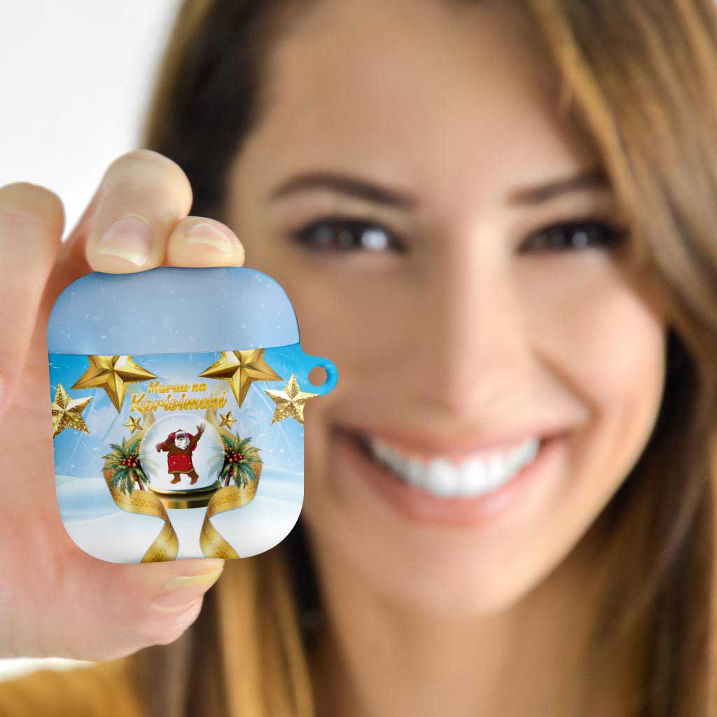 Fiji Christmas AirPods Case Snow Globe With Fijian Santa LT05