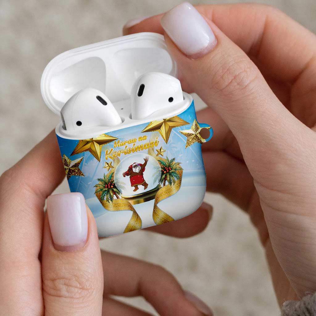 Fiji Christmas AirPods Case Snow Globe With Fijian Santa LT05