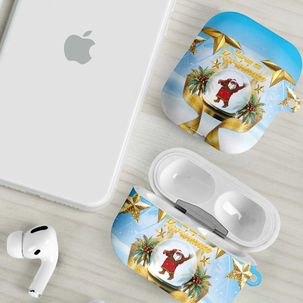 Fiji Christmas AirPods Case Snow Globe With Fijian Santa LT05