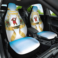Fiji Christmas Car Seat Cover Snow Globe With Fijian Santa LT05 One Size Blue - Polynesian Pride