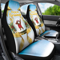 Fiji Christmas Car Seat Cover Snow Globe With Fijian Santa LT05 - Polynesian Pride