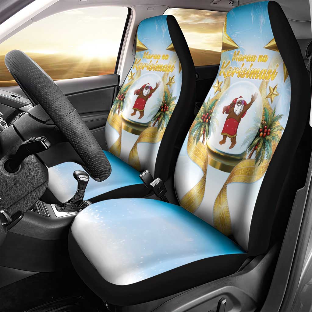 Fiji Christmas Car Seat Cover Snow Globe With Fijian Santa LT05 - Polynesian Pride
