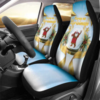 Fiji Christmas Car Seat Cover Snow Globe With Fijian Santa LT05 - Polynesian Pride
