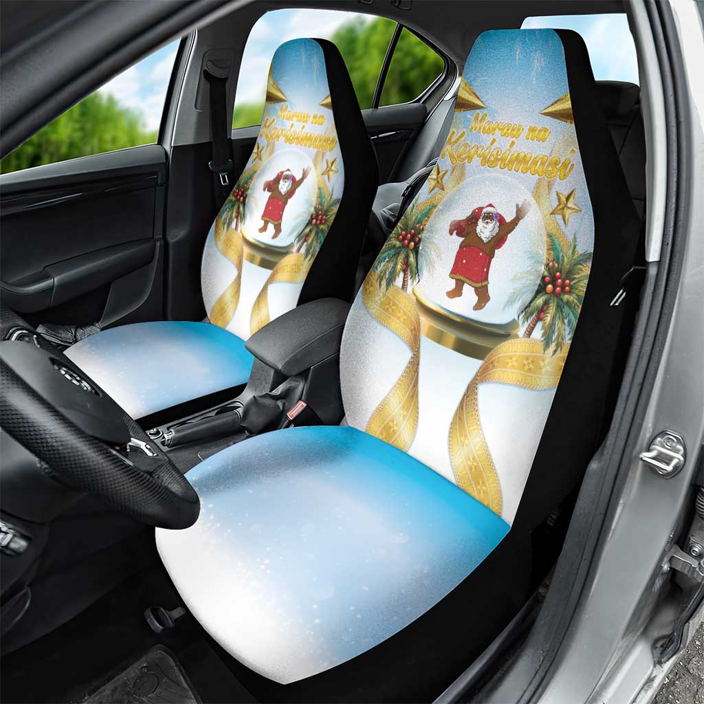 Fiji Christmas Car Seat Cover Snow Globe With Fijian Santa LT05 - Polynesian Pride